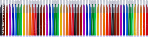 Large set of  markers with basic colors for drawing and painting. For sale and advertising markers and drawing them. Felt-tipped pen for courses on drawing. Set of markers with a cap for children.