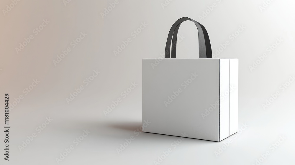 3D Handle-Enabled Packaging Box for Promotional Branding on a Minimalist Background 3D Handle-Enabled Packaging Box for Promotional Branding on a Minimalist Background