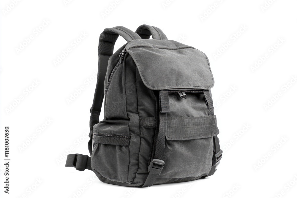 Traditional Gray Bag in Isolation on White Background for School and Office Use Traditional Gray Bag in Isolation on White Background for School and Office Use