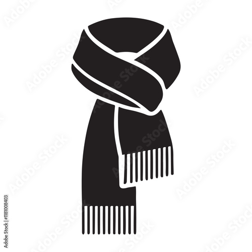 Classic Winter Scarf Silhouette Illustration