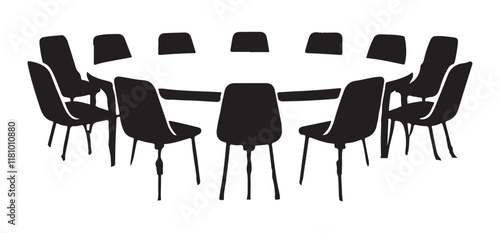 Modern Round Table Meeting with Chairs for Collaborative Discussions