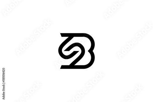 Simple Letter BS or SB Logo Design Vector 
