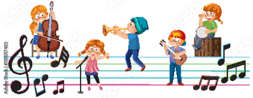 Children's Musical Ensemble on Sheet Music