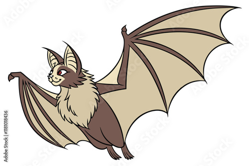 Photorealistic bat-cat hybrid, fluffy feline face, large bat wings, brown and tan fur, pointed ears, detailed wing membrane texture, symmetrical composition, studio lighting, white background, high-re