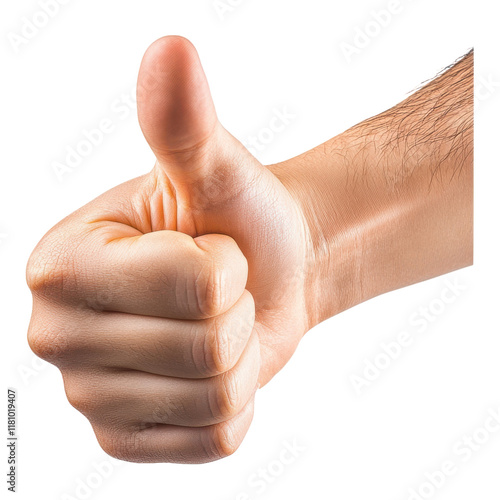 Hand Showing Thumbs Down Gesture for Disapproval on Transparent Background photo