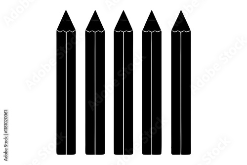 Pencil icon. Black, minimalist icon isolated on white background. Pencil simple silhouette. Web site page and mobile app design vector element.