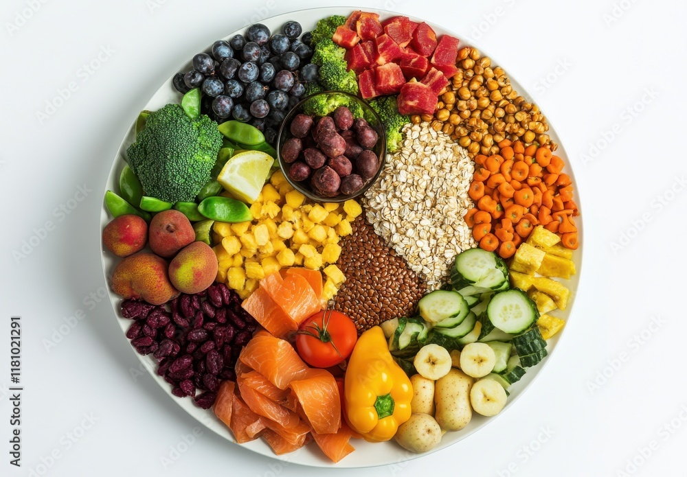 Vibrant Array of Fresh Fruits and Vegetables Arranged on a Round Platter Showcasing Healthy Eating Options for Nutrition and Diet Enthusiasts Vibrant Array of Fresh Fruits and Vegetables Arranged on a Round Platter Showcasing Healthy Eating Options for Nutrition and Diet Enthusiasts