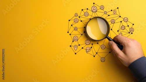 Analyzing data connections digital network infographic design creative environment direct view technology concept