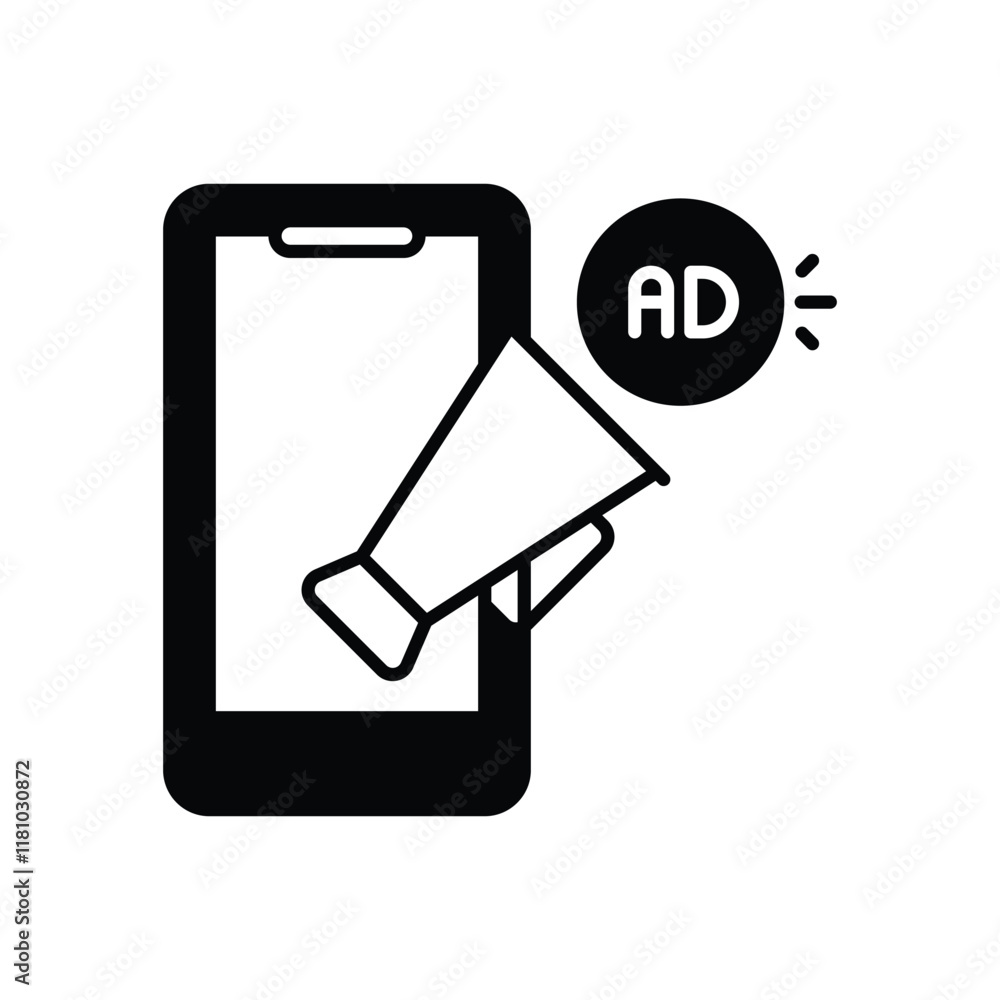 Mobile Advertising vector icon Mobile Advertising vector icon