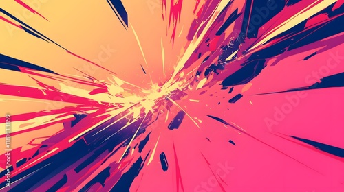 Bold comic-style power burst lines, emphasizing energy and action with radial motion effects photo