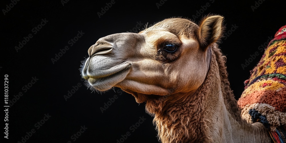 Obraz premium Stunning camel portrait showcasing the unique features and character of this incredible animal. This camel portrait captures the essence of the animal s beauty and individuality.