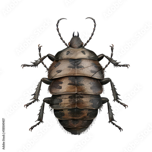 a booklice clipart, insect element, paper background, png isolated on an empty background photo