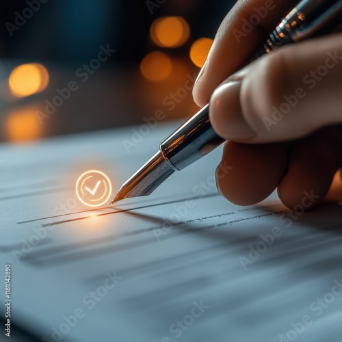 Signing tax documents office space closeup image professional environment focused view financial responsibility