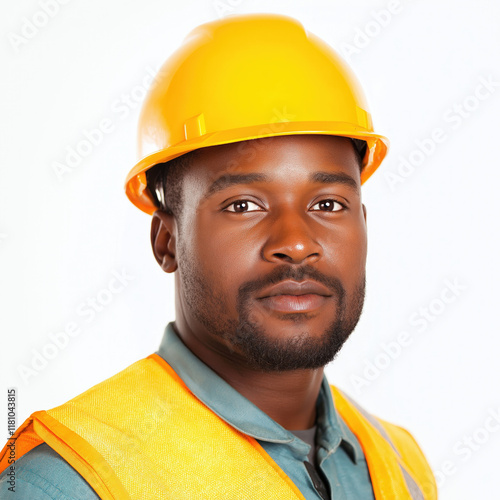 African Worker Isolated