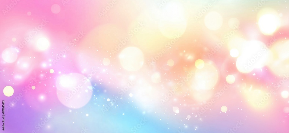 Colorful bokeh background with soft pastel hues, sparkling lights, and dreamy atmosphere for design and decoration, copy space for text Colorful bokeh background with soft pastel hues, sparkling lights, and dreamy atmosphere for design and decoration, copy space for text