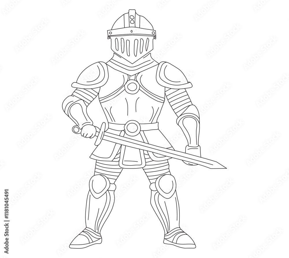 custom made wallpaper toronto digitalBrave Knight in Armor Holding a Sword Outline Coloring Page. Brave Warrior Outline Art. Brave Warrior with Sword Outline.	