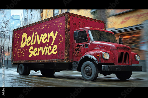 Delivery Service Text Illus...