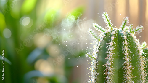 Wallpaper Mural close up of cactus in desert environment, showcasing its unique texture and details, surrounded by lush greenery Torontodigital.ca