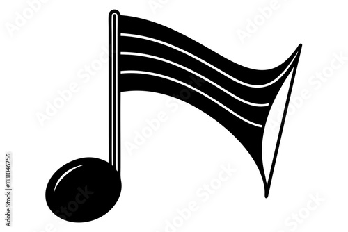 music note silhouette vector, music note icon