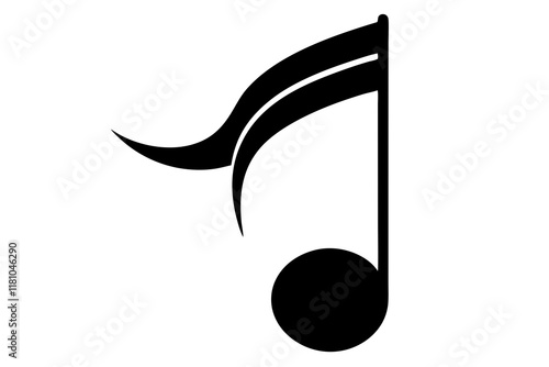 music note silhouette vector, music note icon