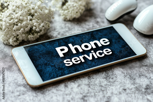Phone Service Text Illustra...