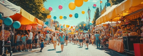 Wallpaper Mural Vibrant payday street festival featuring live music and food vendors urban setting outdoor celebration festive atmosphere Torontodigital.ca