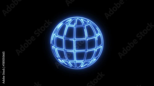 Web Neon floating motion graphic