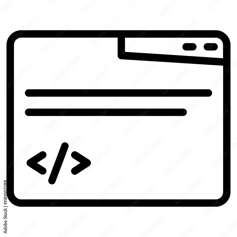 Web Dashboard Coding Line Icon Web Dashboard Coding Line Icon