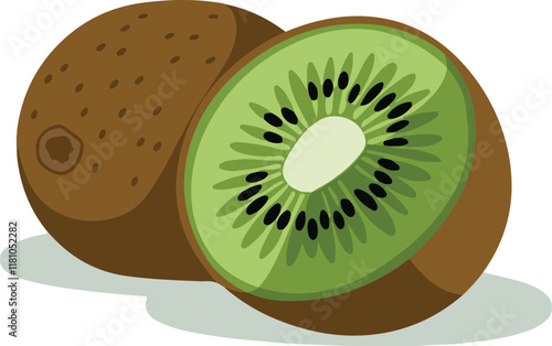 Kiwi fruit icon vector style on white background.