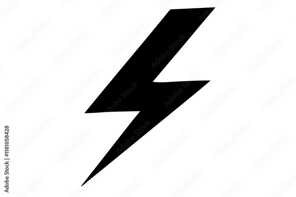Lightning Bolt vector silhouette black design white background Lightning Bolt vector silhouette black design white background