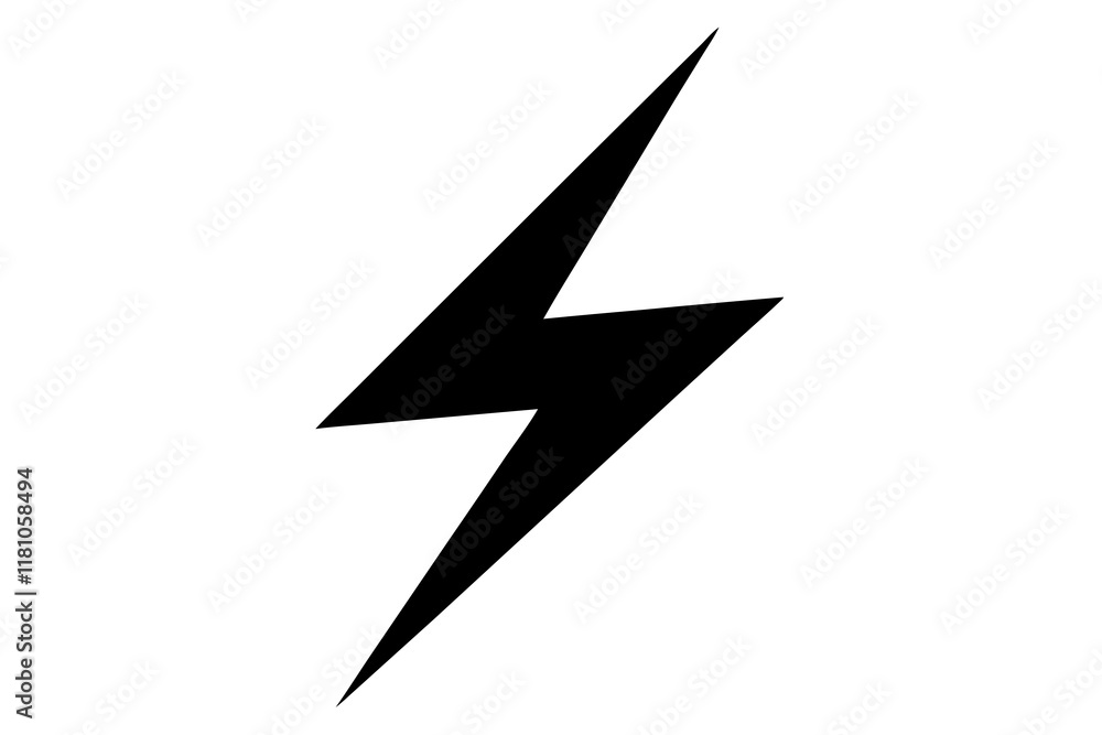Lightning Bolt vector silhouette black design white background Lightning Bolt vector silhouette black design white background