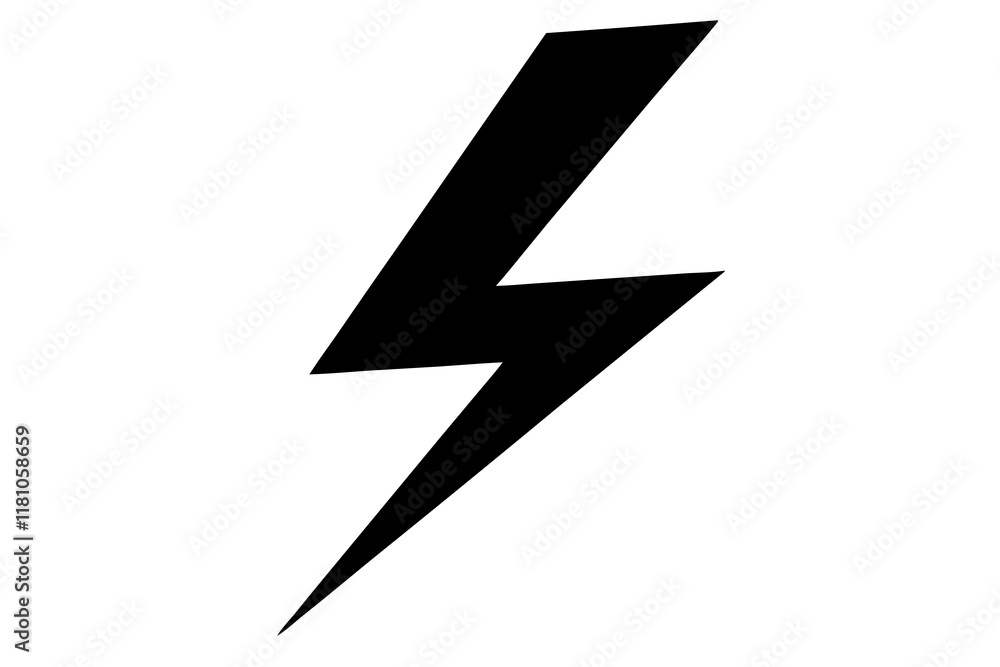 Lightning Bolt vector silhouette black design white background Lightning Bolt vector silhouette black design white background