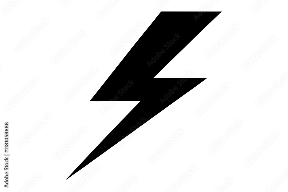 Lightning Bolt vector silhouette black design white background Lightning Bolt vector silhouette black design white background