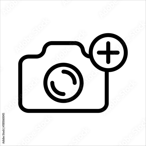 Set of camera plus icons. for mobile concept and web design. vector illustration on white background