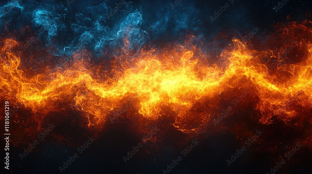 Fiery Ice: A Dance of Opposites - Abstract Fire and Ice Digital Art Fiery Ice: A Dance of Opposites - Abstract Fire and Ice Digital Art