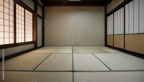 Wallpaper Mural Empty traditional Japanese-style room with unmanned tatami mats Torontodigital.ca
