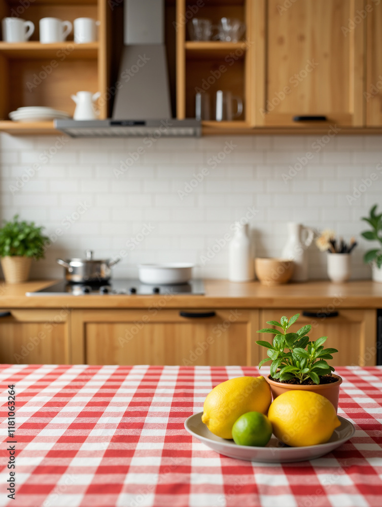 Kitchen Background with Tablecloth: Cozy and Homely Atmosphere
Kitchen Background with Tablecloth: Cozy and Homely Atmosphere