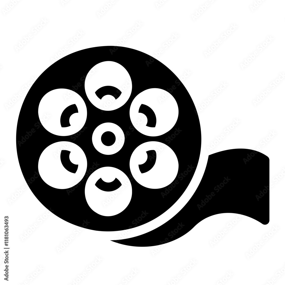 Fototapeta premium film reel Solid icon