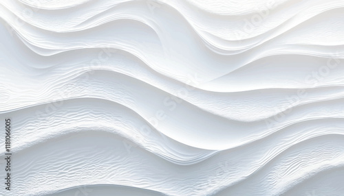 Wavy white abstract monochrome pattern. Vector illustration	