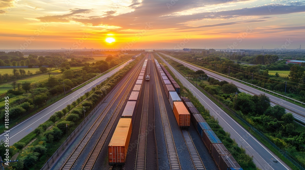 Fototapeta premium Illustration of intricate global value chains in international trade and supply networks