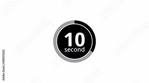 15 seconds countdown timer animation from 15seconds to 0 seconds with alpha channel , 15 second countdown timer on a transparent background.	 photo