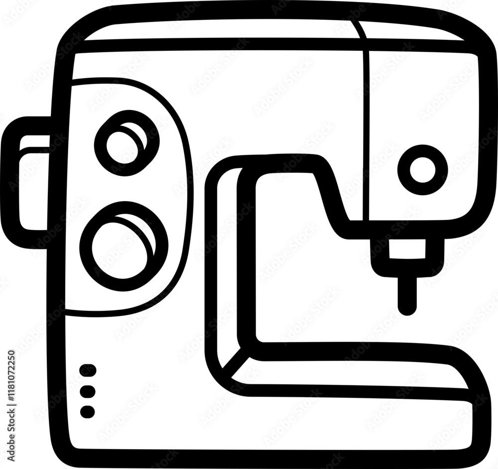 Sewing machine doodle vector icon and illustration Sewing machine doodle vector icon and illustration