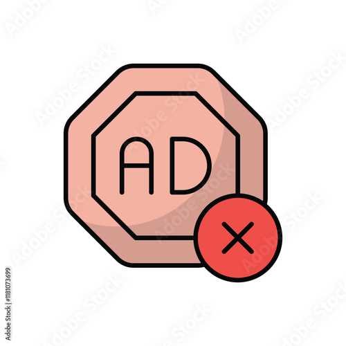 Ad Blocker vector icon