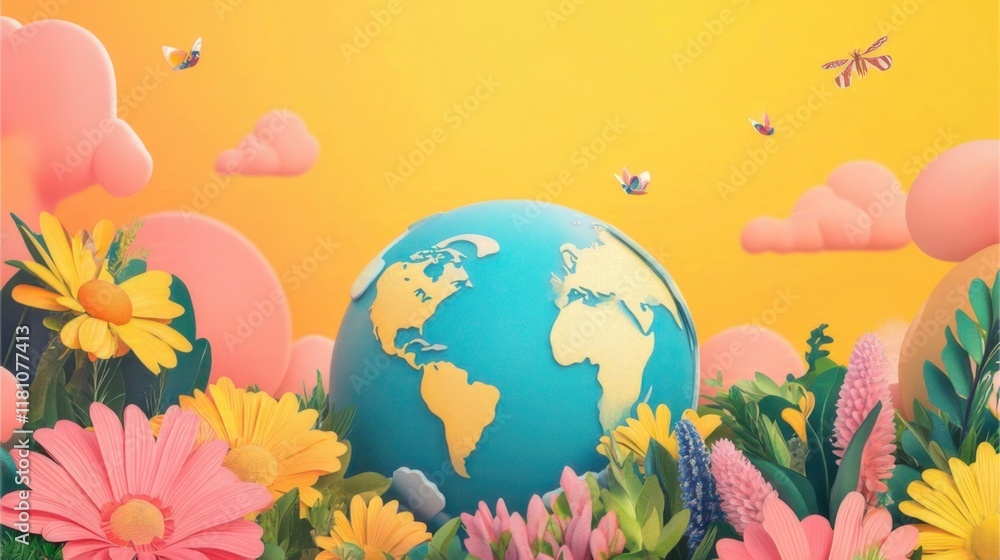 Fototapeta premium Earth day, advertising banner