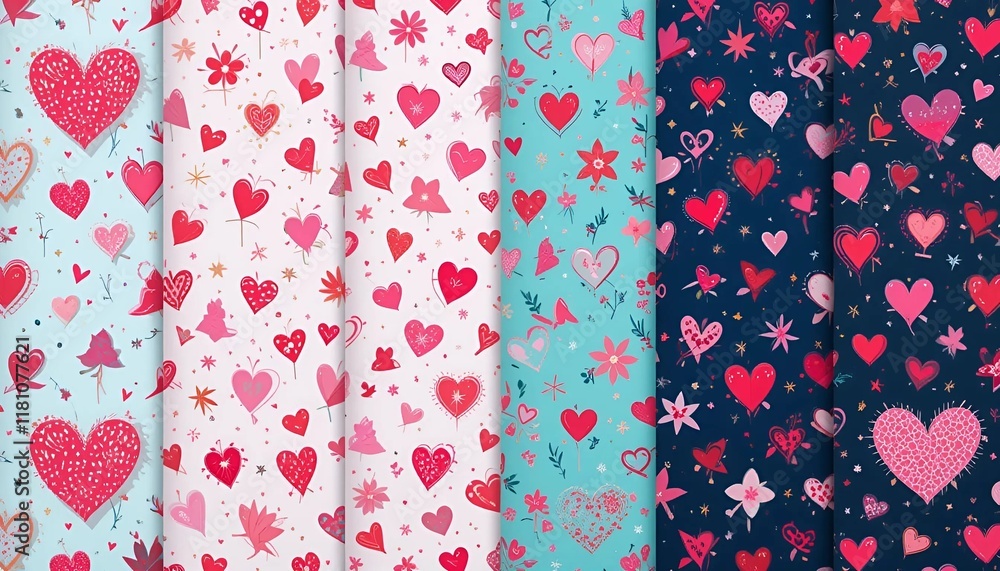 pattern with hearts pattern with hearts