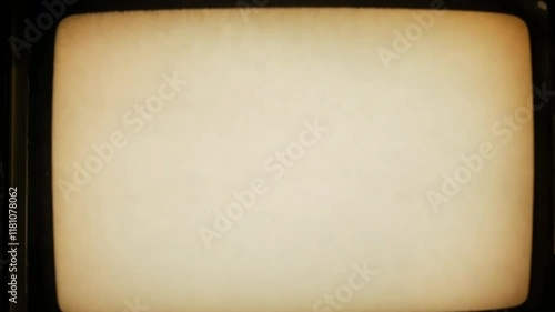 Vintage Television Screen with Blank Display in Retro Style