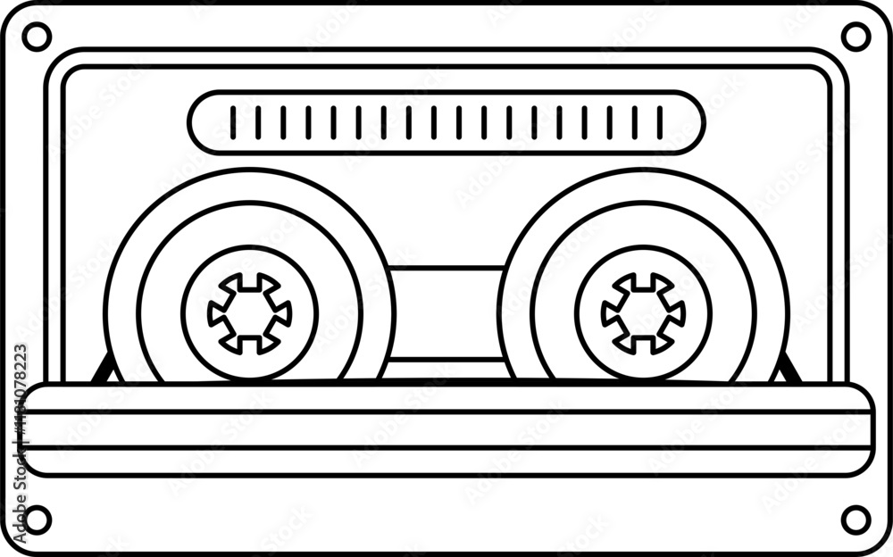 Fototapeta premium Cassette Tape Line Icon