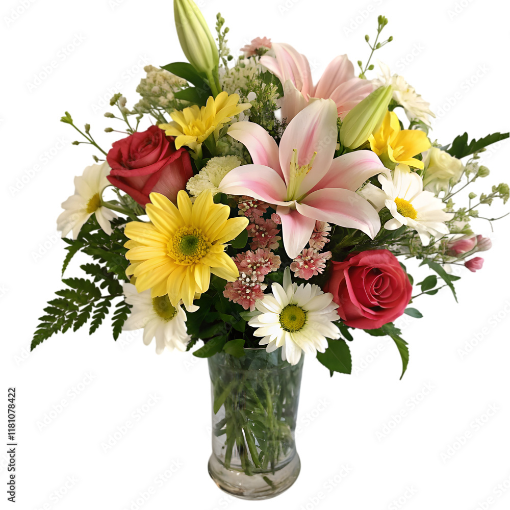 Obraz premium beautiful floral arrangement on transparent background