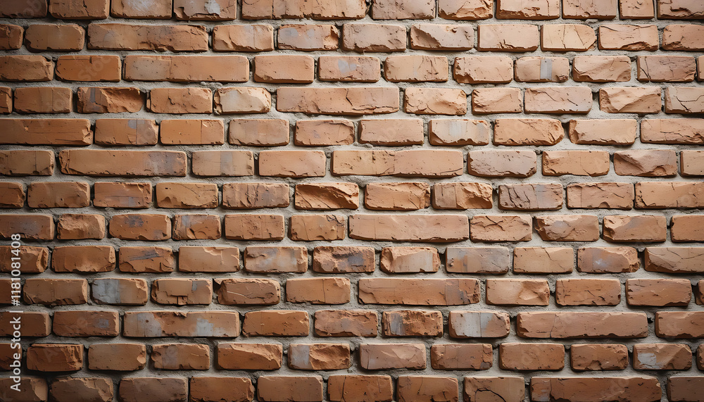 Fototapeta premium Textured Red Brick Wall with Aged and Rustic Appearance.
