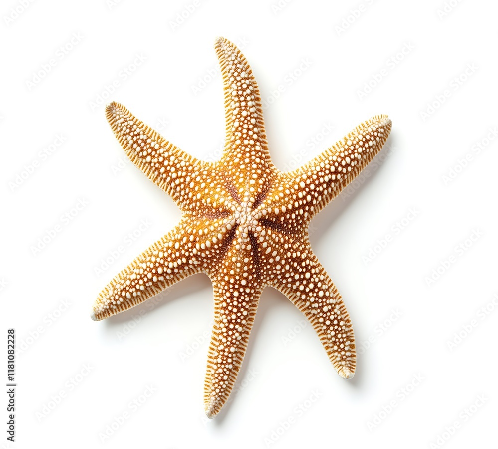 Starfish, top view, isolated on a white background Starfish, top view, isolated on a white background